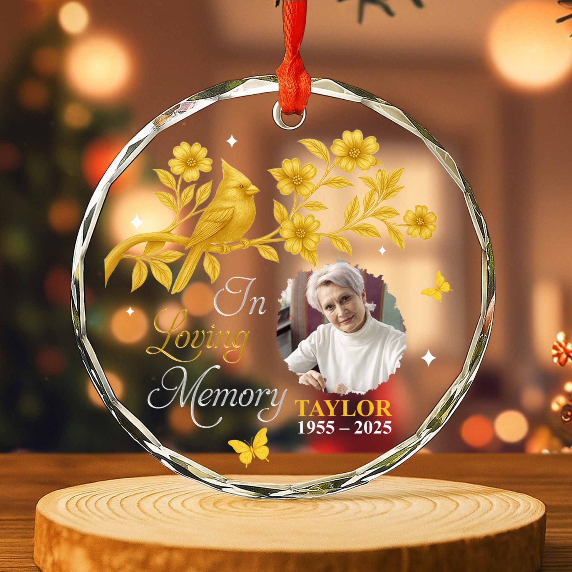 In Loving Memory With Bird And Flowers