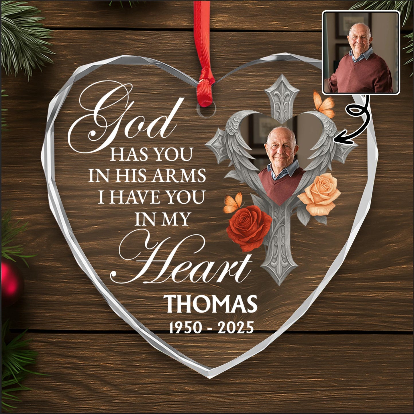 God Has You In His Arms, I Have You In My Heart, Heart Wings Roses