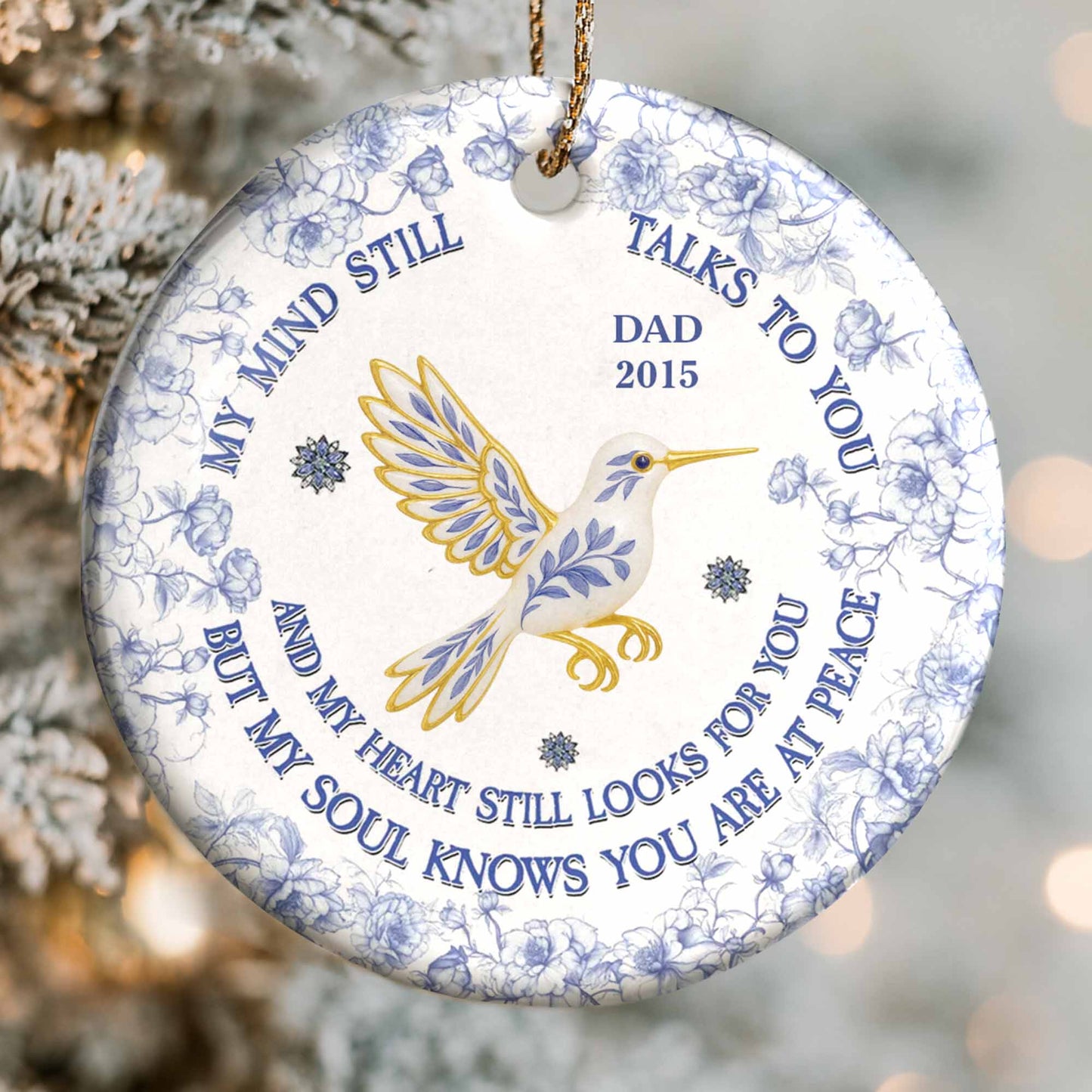 My Mind Still Talks to You, Butterflies and Flowers Ornament - Personalized Custom Ceramic Ornament With Round Shape - HME319_RCE