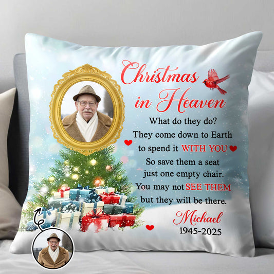 Christmas In Heaven, Memories On Festive Pillow