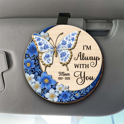 I'm Always With You, Doves And Flowers - Personalized Custom Shaped Car Visor Clip - HME321_VIS