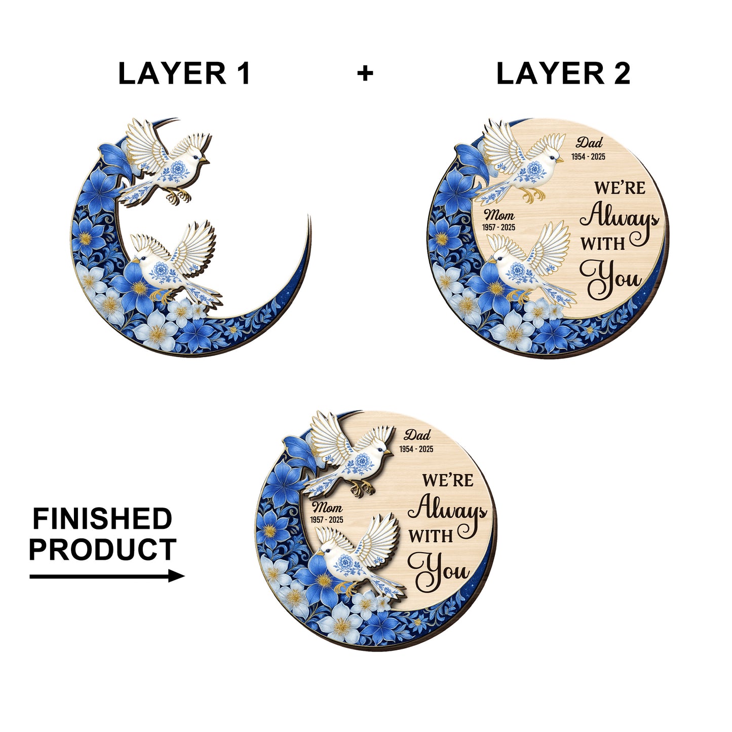 I'm Always With You, Doves And Flowers - Personalized Custom Shaped Car Visor Clip - HME321_VIS