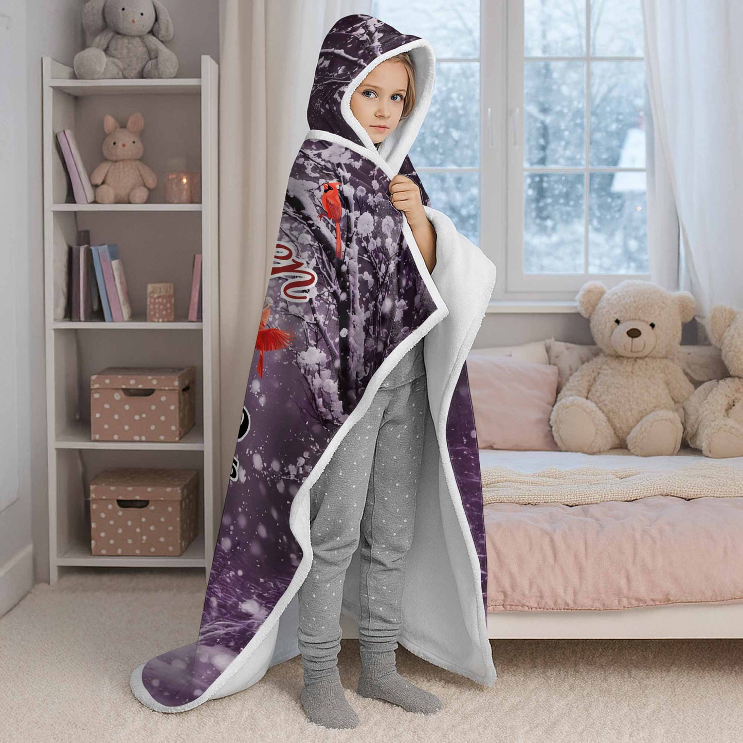 A Hug From Heaven, Winter Scene With Red Birds