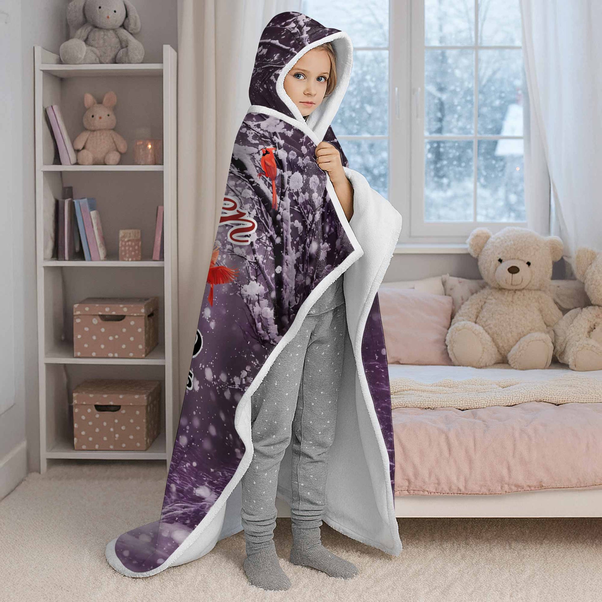 A Hug From Heaven, Winter Scene With Red Birds