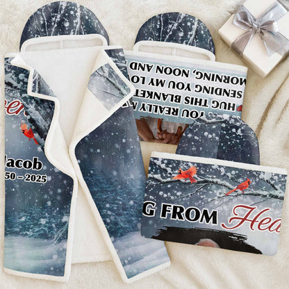 A Hug From Heaven, Winter Scene With Red Birds