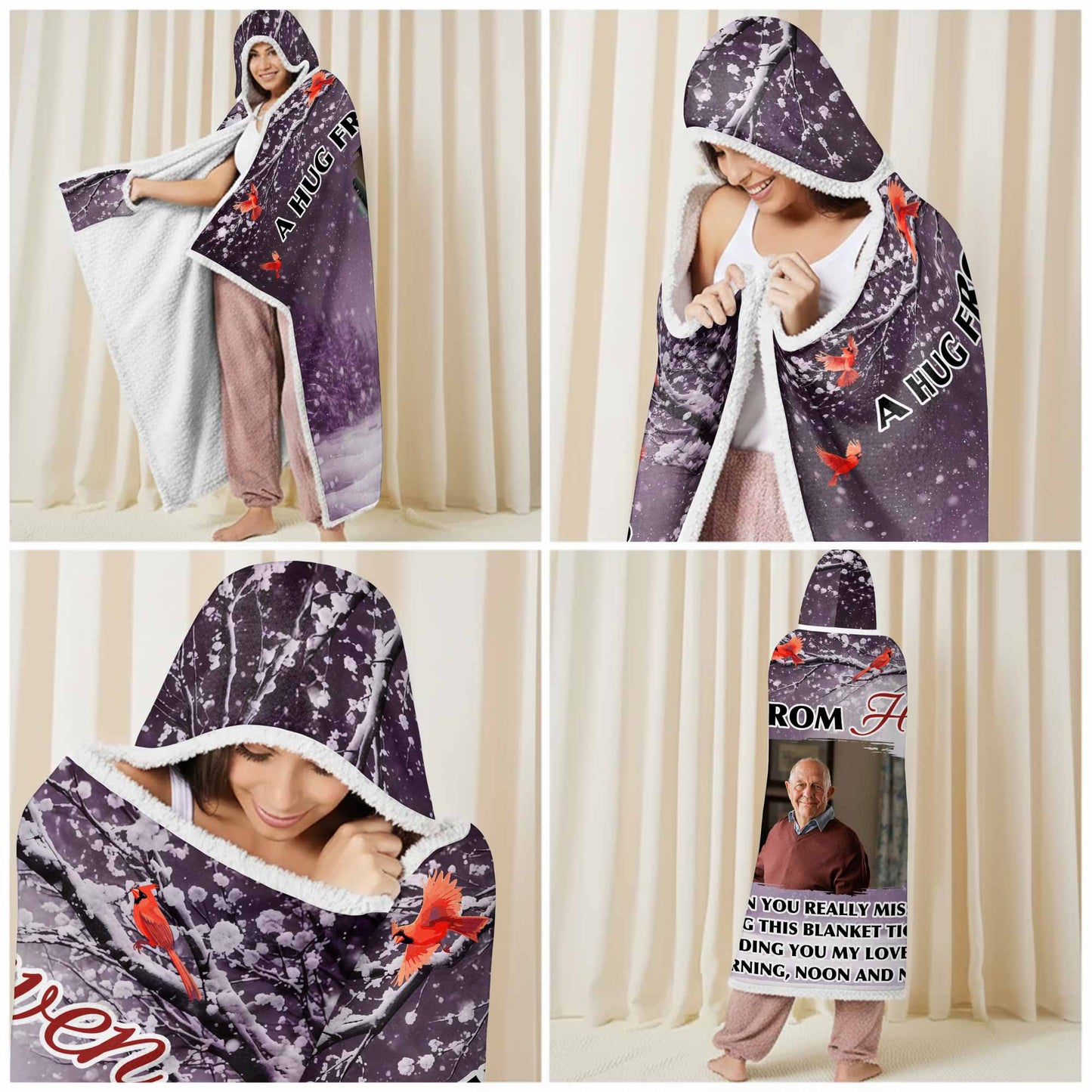 A Hug From Heaven, Winter Scene With Red Birds