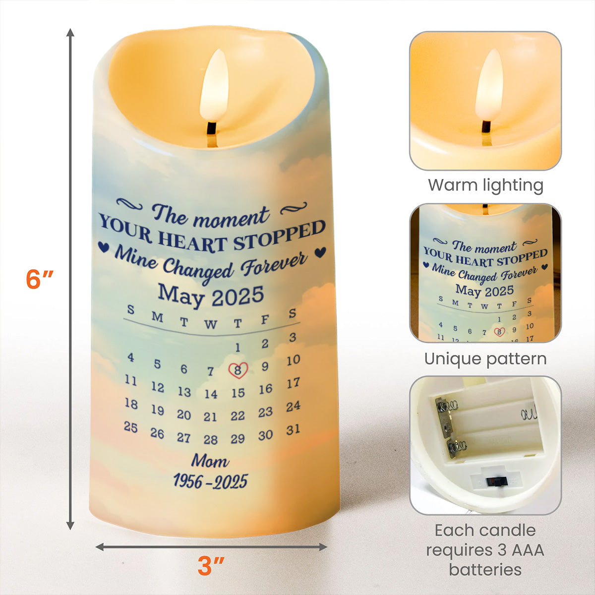 The Moment Your Heart Stopped, Candle With Heart And Calendar