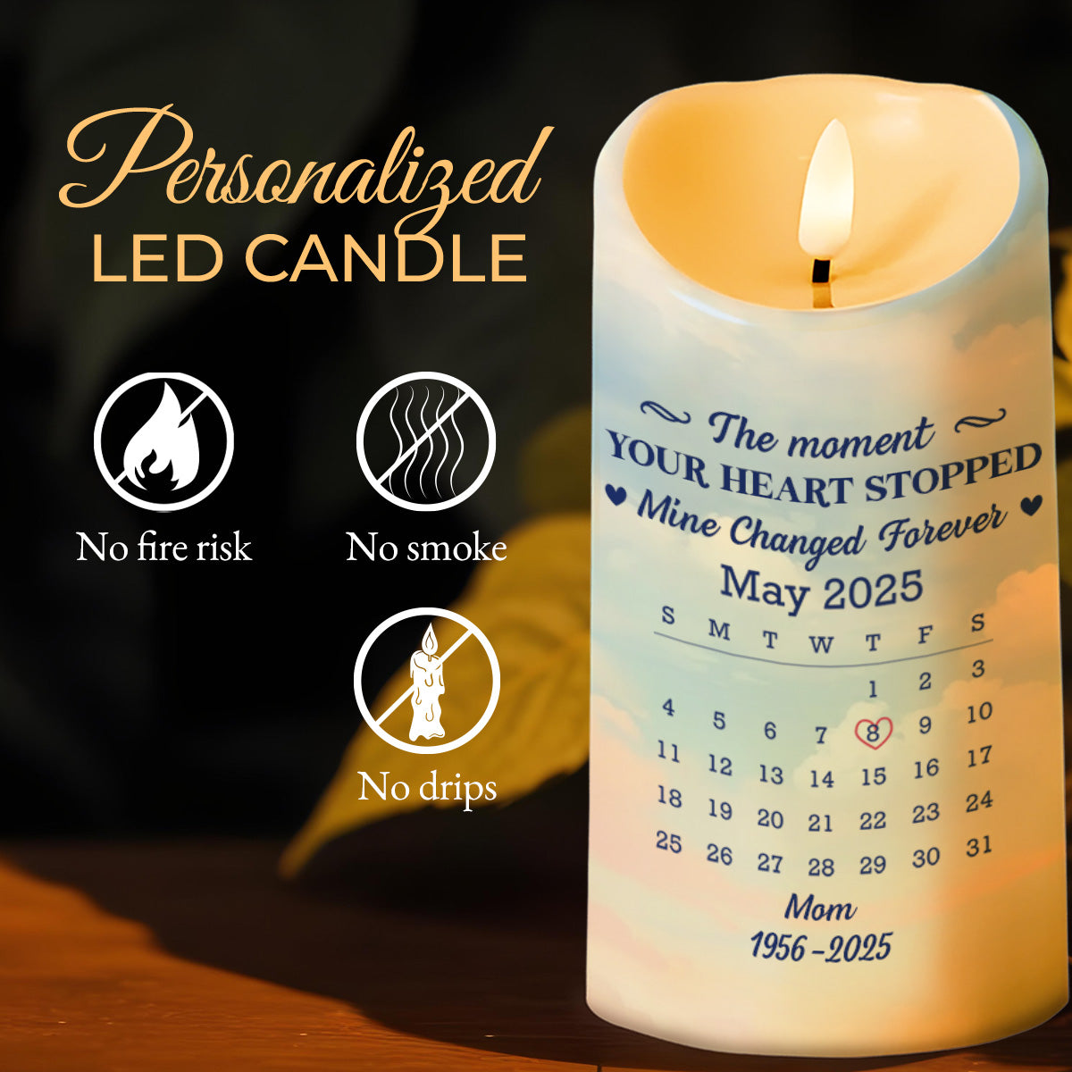 The Moment Your Heart Stopped, Candle With Heart And Calendar