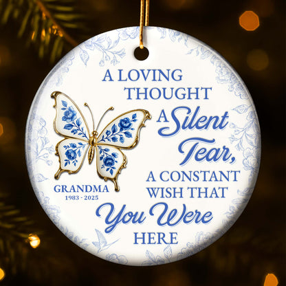 A Loving Thought A Silent Tear Memorial Butterfly Ornament