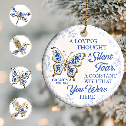 A Loving Thought A Silent Tear Memorial Butterfly Ornament