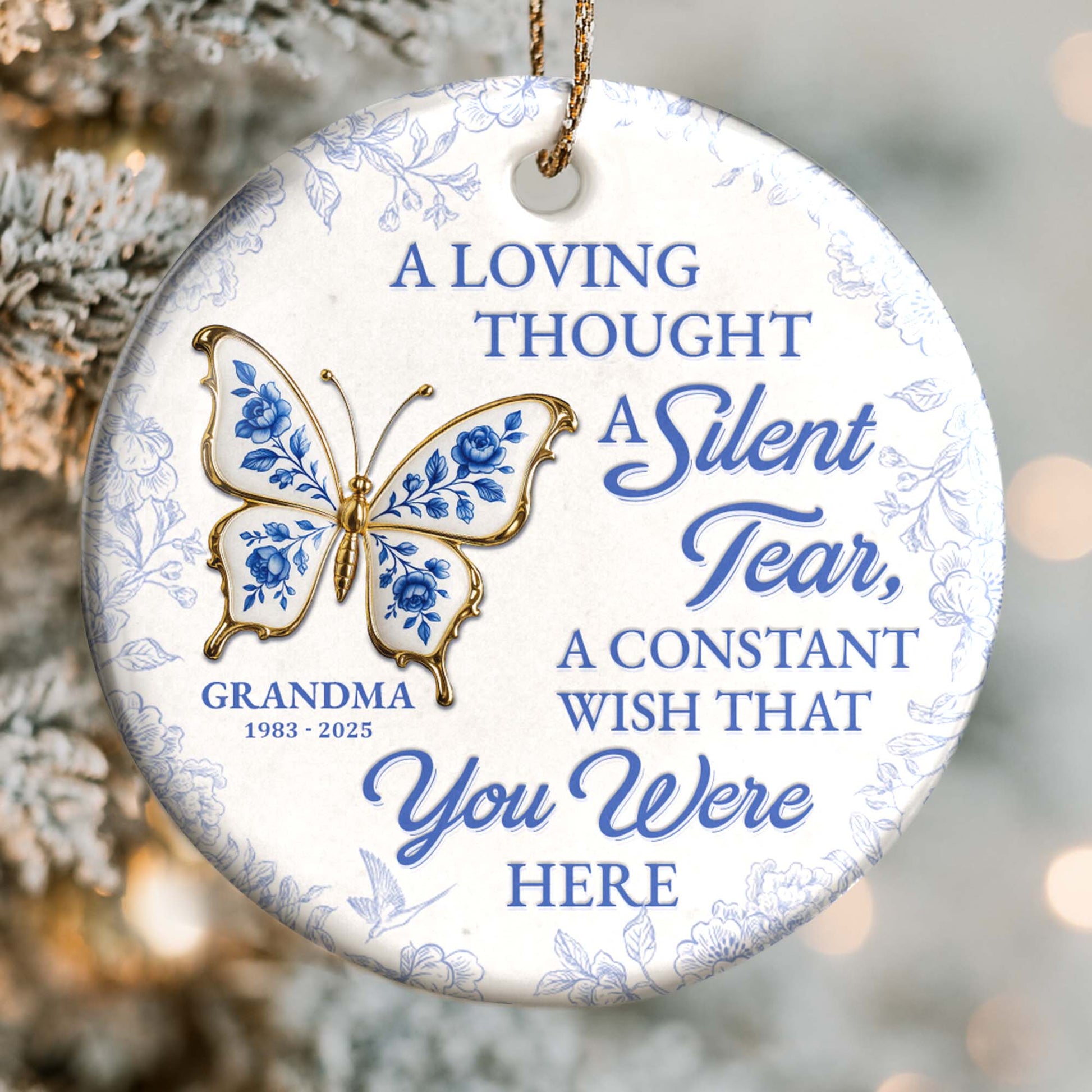 A Loving Thought A Silent Tear Memorial Butterfly Ornament