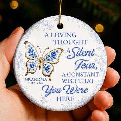 A Loving Thought A Silent Tear Memorial Butterfly Ornament