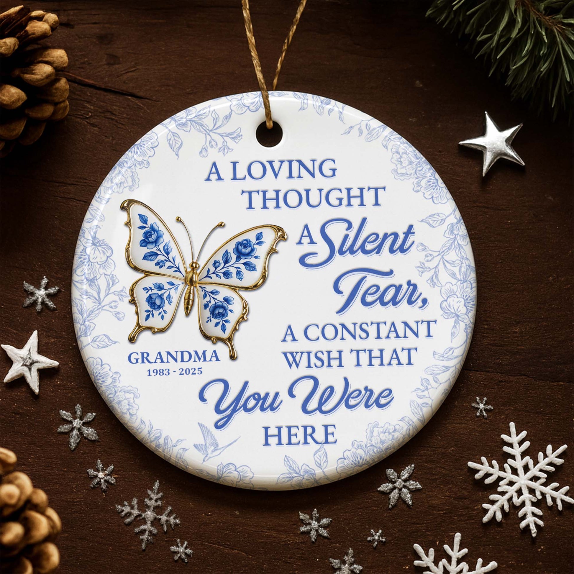 A Loving Thought A Silent Tear Memorial Butterfly Ornament
