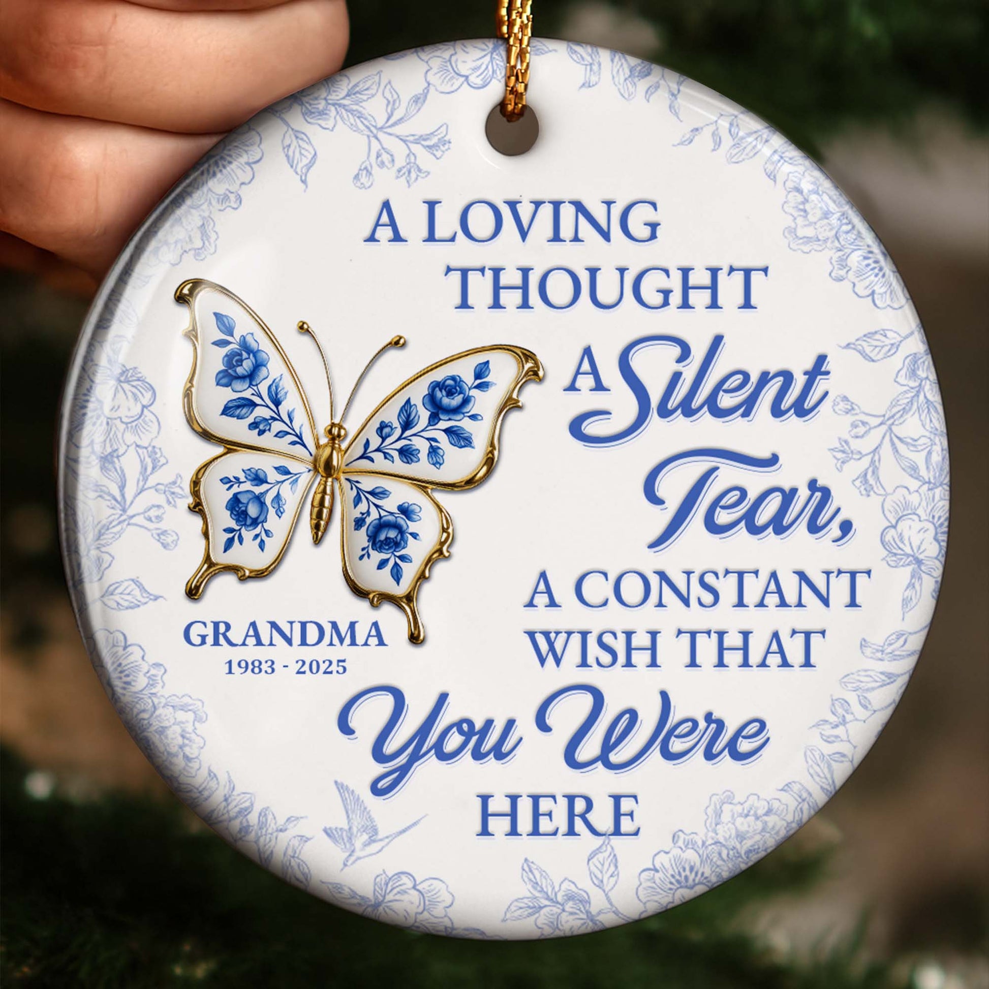 A Loving Thought A Silent Tear Memorial Butterfly Ornament