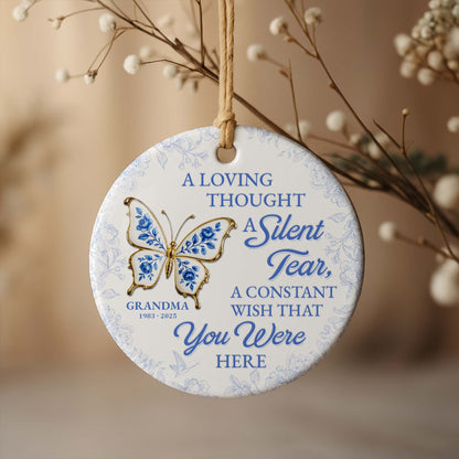 A Loving Thought A Silent Tear Memorial Butterfly Ornament