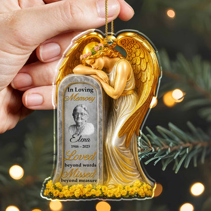 Loved Beyond Words Angel And Flowers Ornament