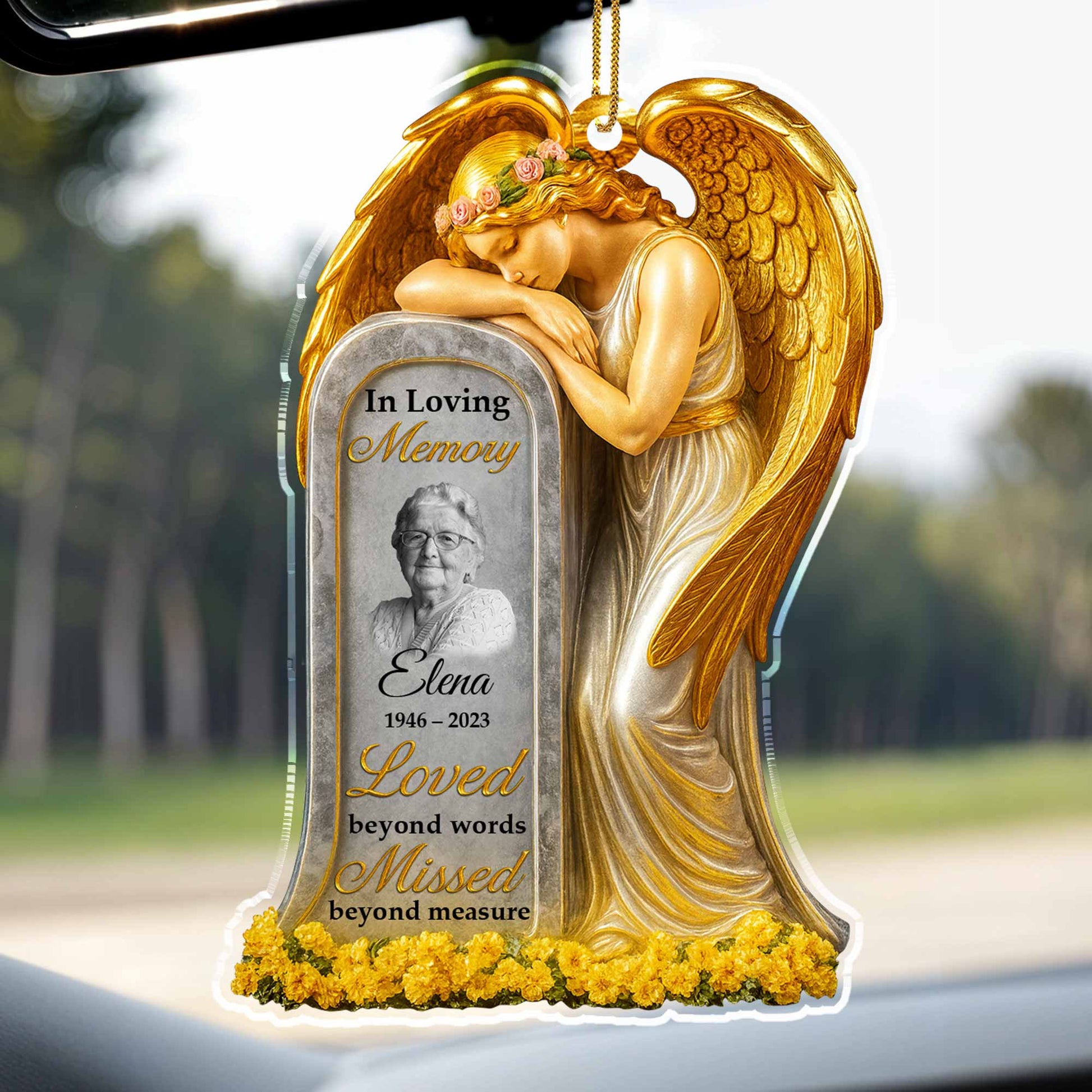 Loved Beyond Words Angel And Flowers Ornament