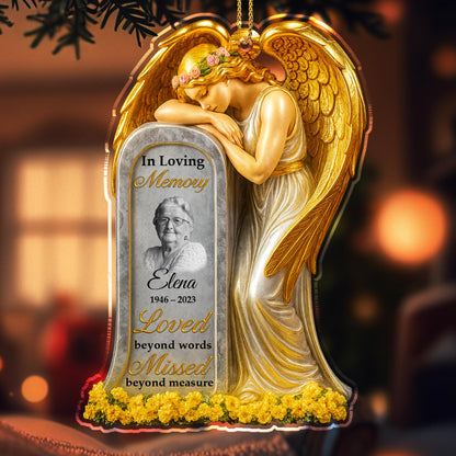 Loved Beyond Words Angel And Flowers Ornament