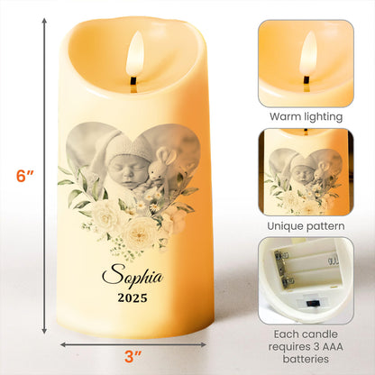 Dear Mommy, I Watch Over You From Heaven Floral Candle