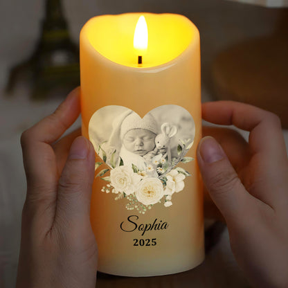 Dear Mommy, I Watch Over You From Heaven Floral Candle