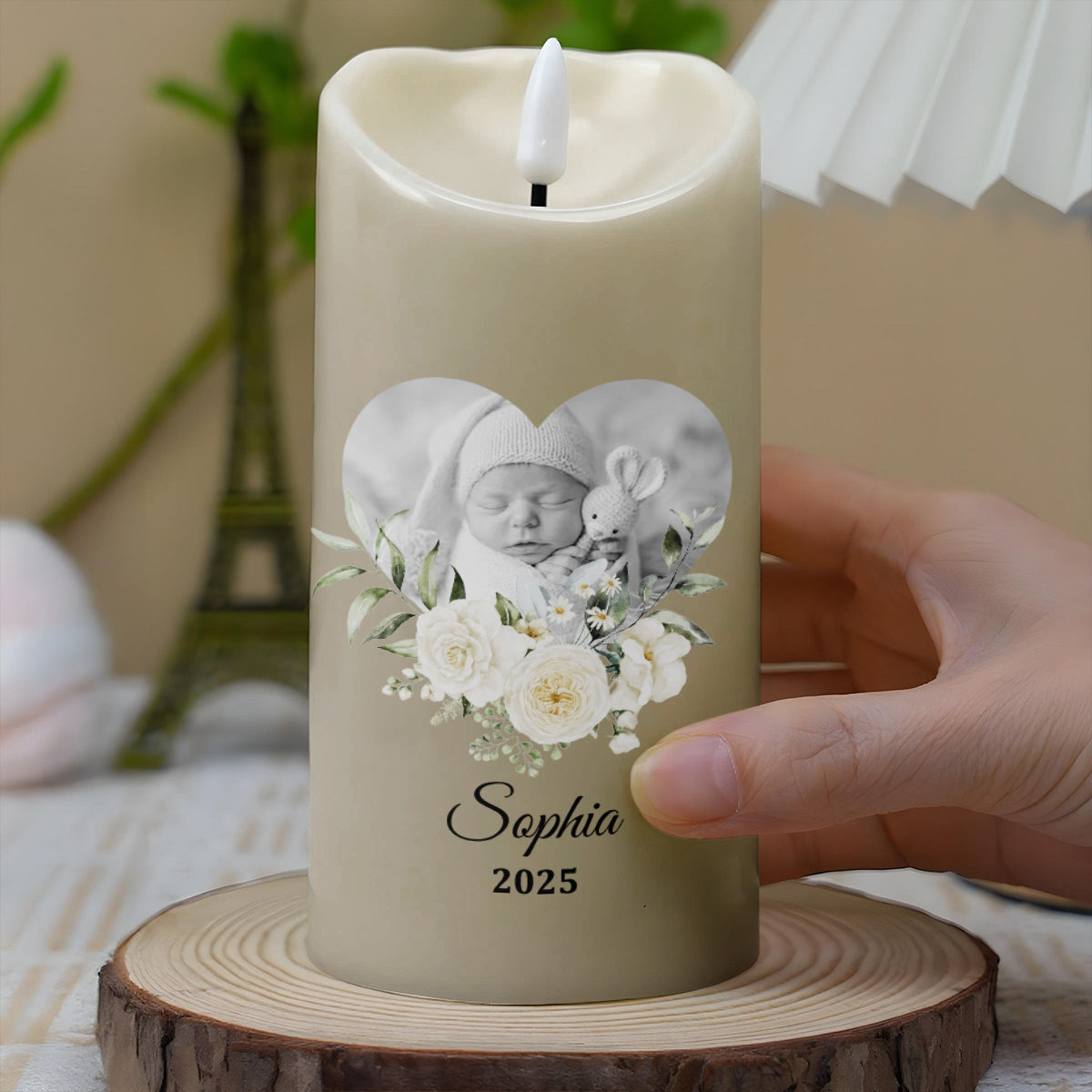 Dear Mommy, I Watch Over You From Heaven Floral Candle
