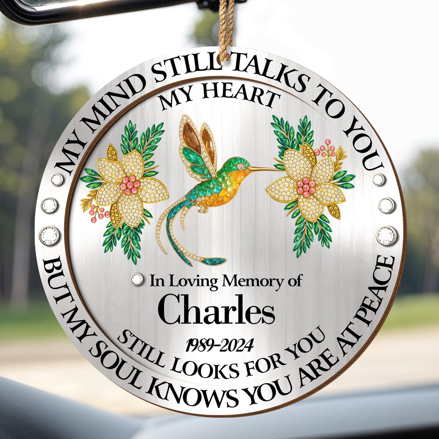My Mind Still Talks To You Hummingbird And Flowers - Personalized Double Layer Wood Ornament - HME324_DWO