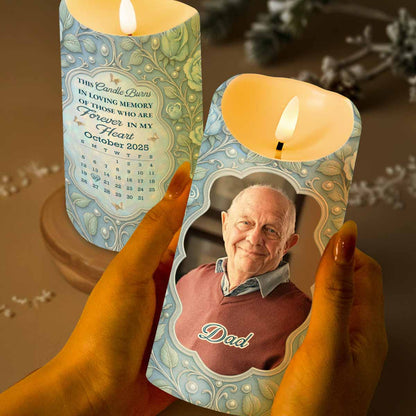 In Loving Memory Candle With Leaves And Butterflies