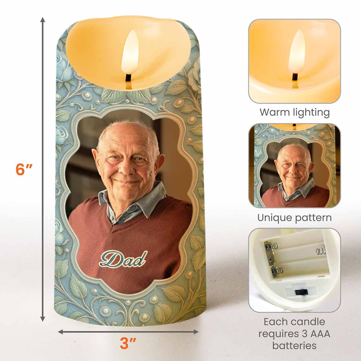 In Loving Memory Candle With Leaves And Butterflies