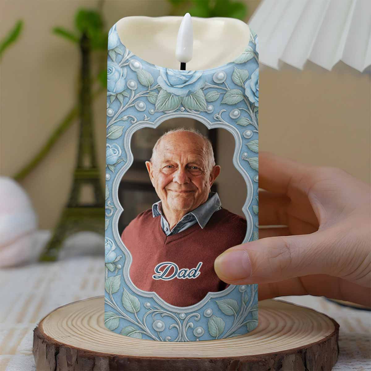 In Loving Memory Candle With Leaves And Butterflies