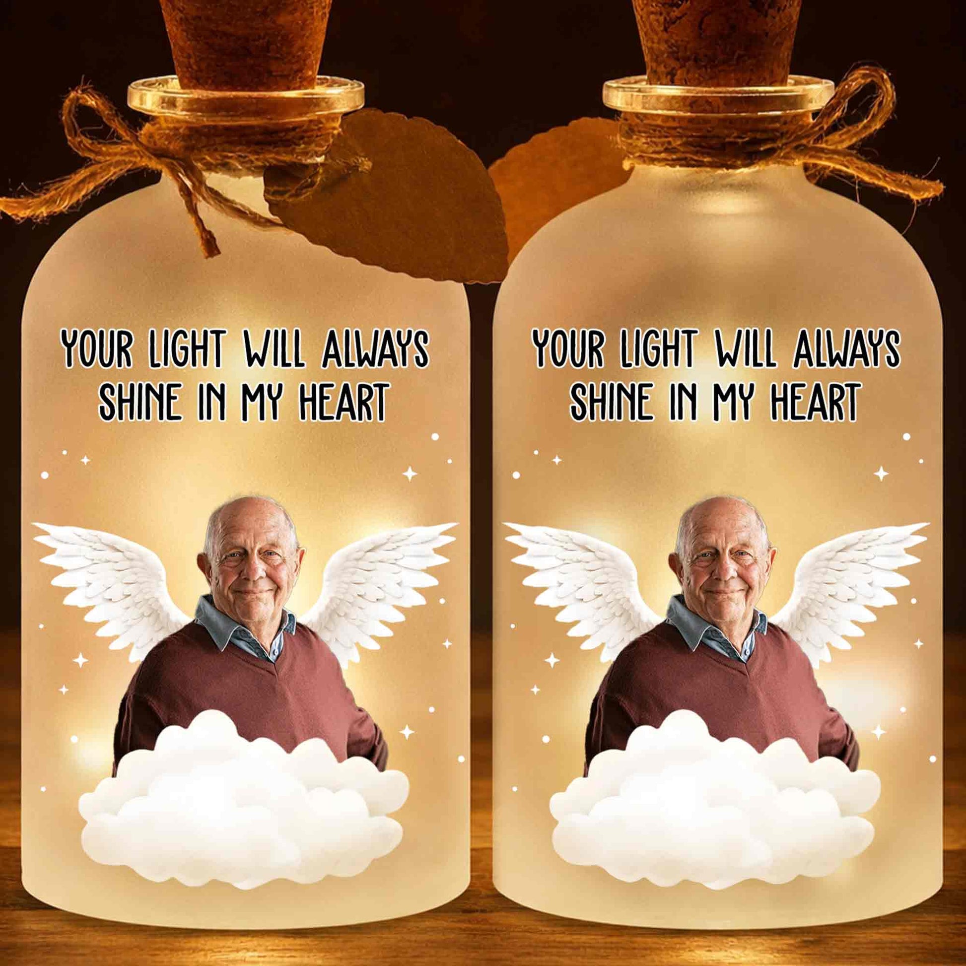 Your Light Will Always Shine In My Heart Angel Wings Clouds