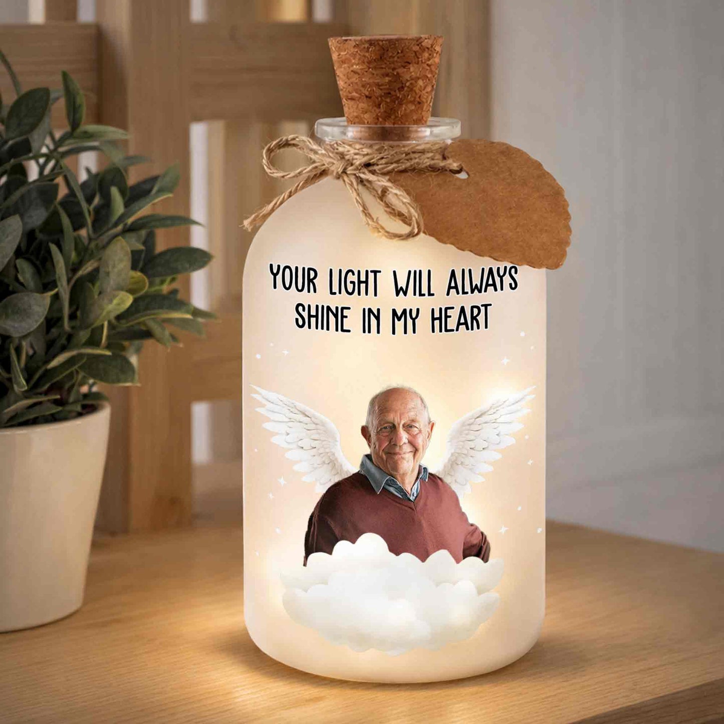 Your Light Will Always Shine In My Heart Angel Wings Clouds