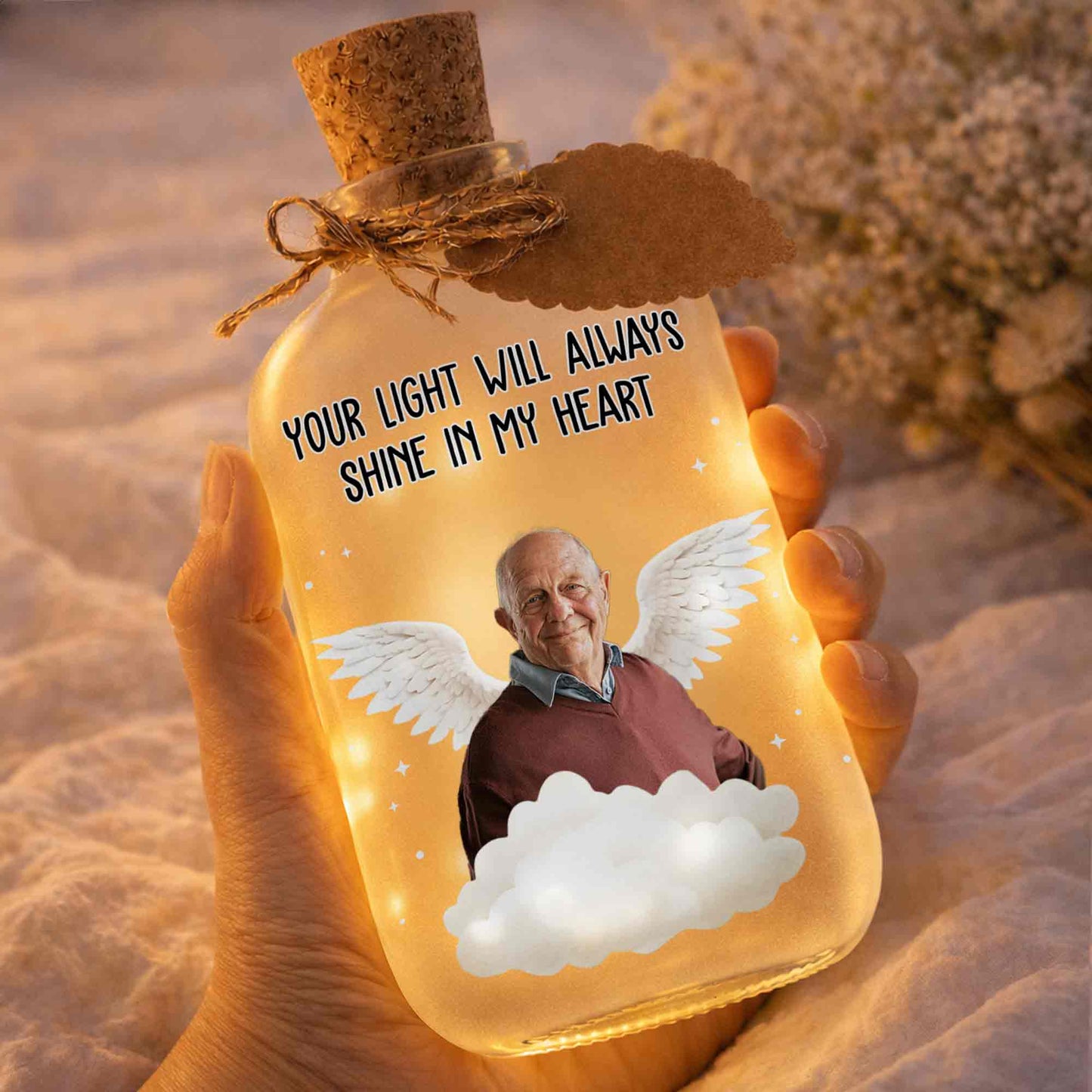 Your Light Will Always Shine In My Heart Angel Wings Clouds