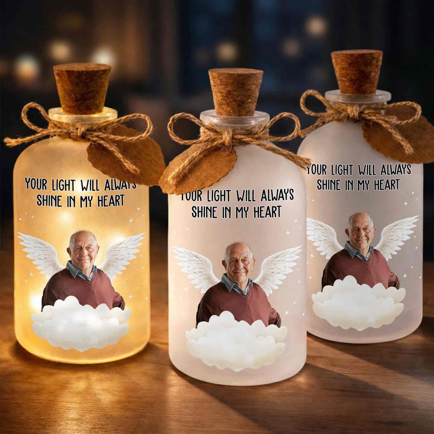 Your Light Will Always Shine In My Heart Angel Wings Clouds