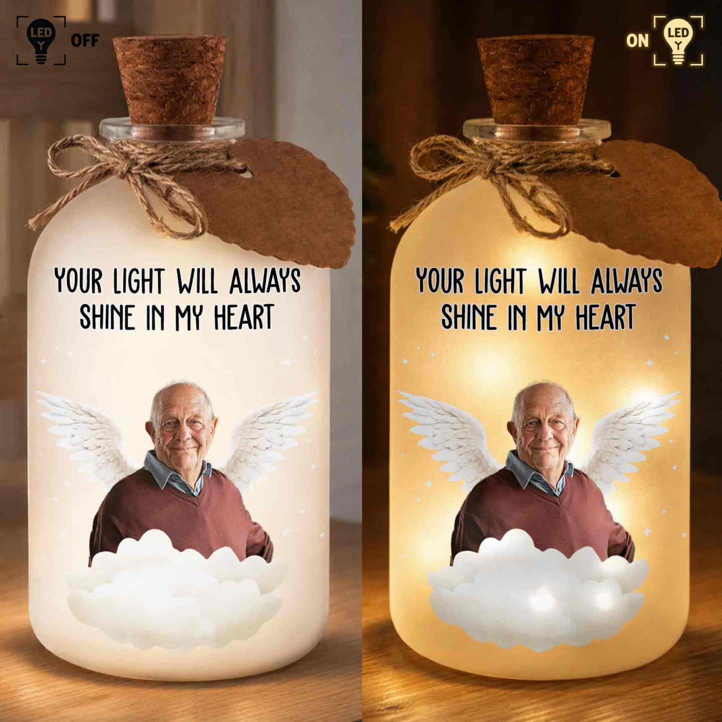 Your Light Will Always Shine In My Heart Angel Wings Clouds