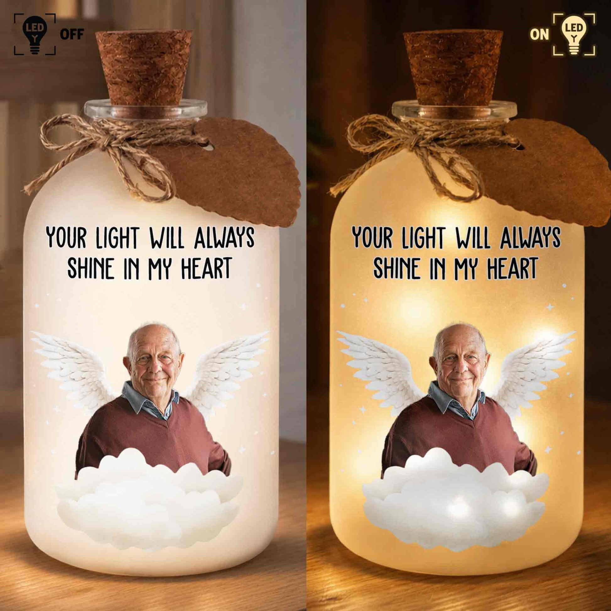 Your Light Will Always Shine In My Heart Angel Wings Clouds