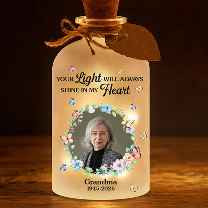 Your Light Will Always Shine In My Heart Butterfly Floral Wreath