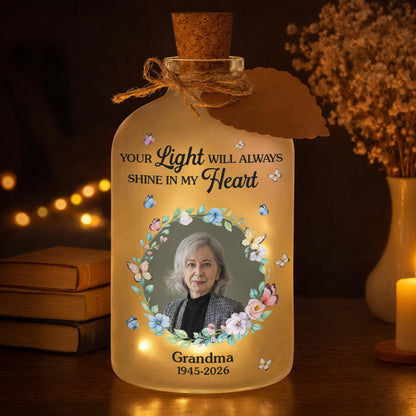 Your Light Will Always Shine In My Heart Butterfly Floral Wreath