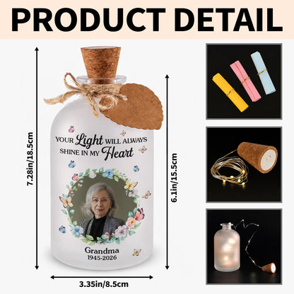 Your Light Will Always Shine In My Heart Butterfly Floral Wreath