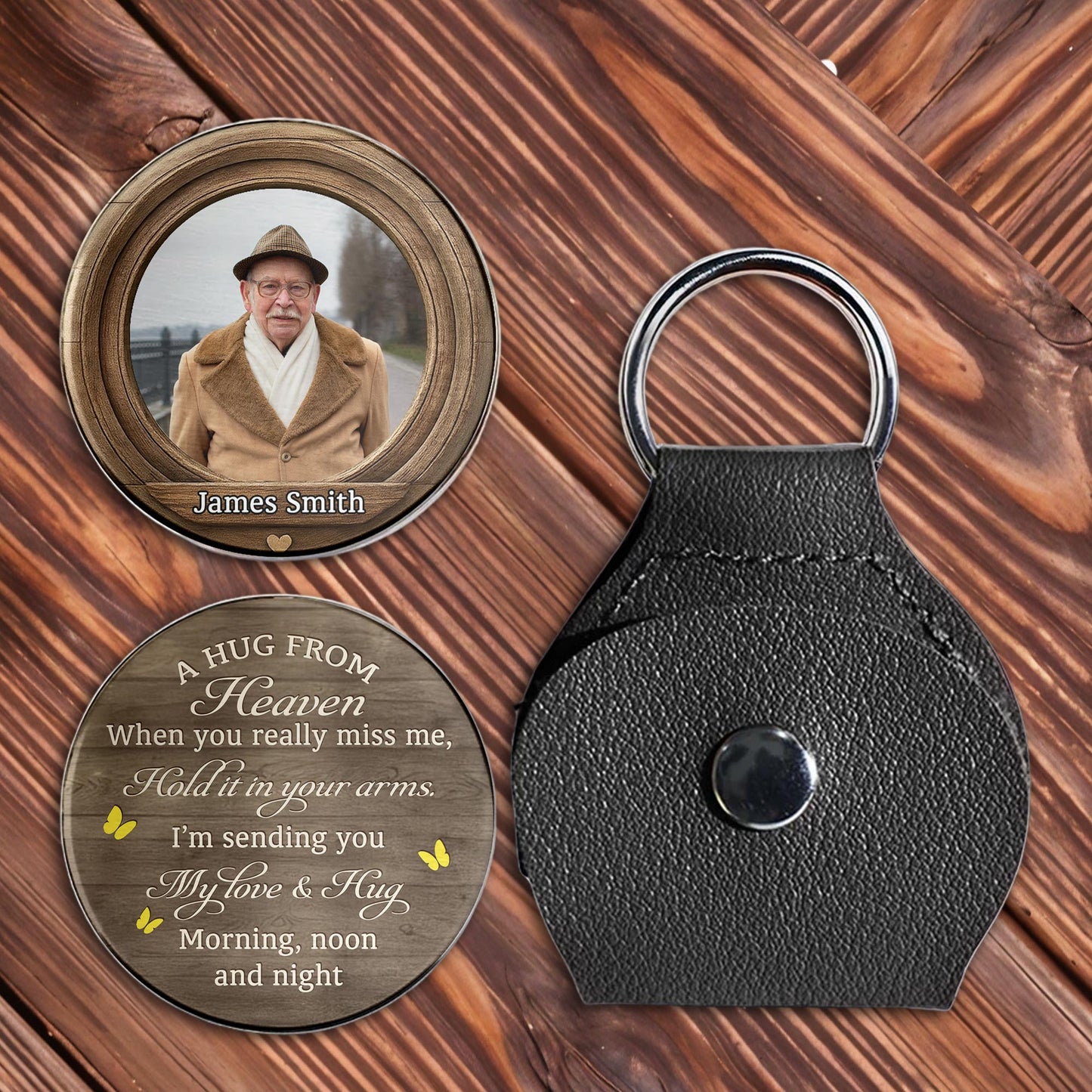 A Hug From Heaven, Customizable Keychain With Hearts