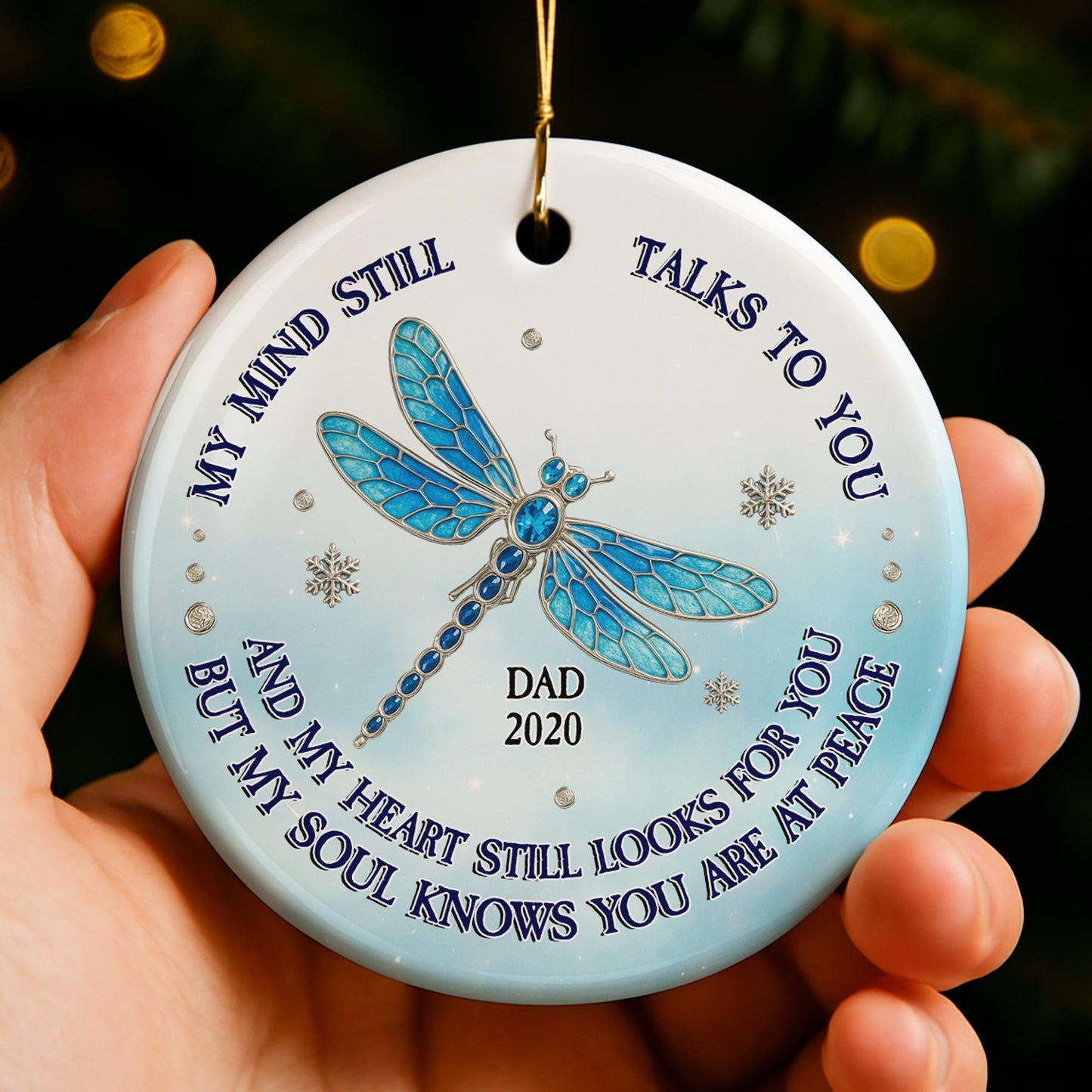 My Mind Still Talks To You, Dragonfly Snowflake Ornament