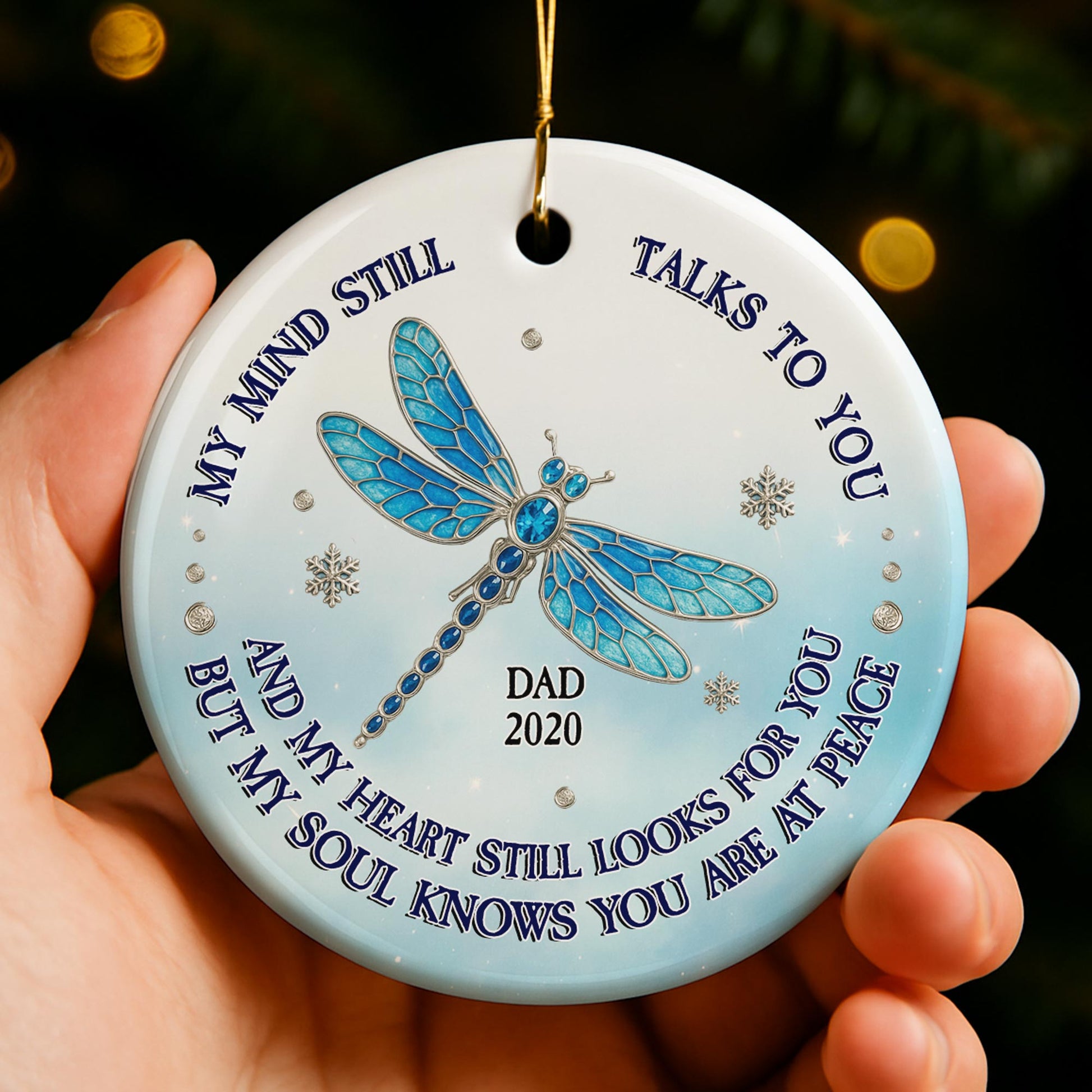 My Mind Still Talks To You, Dragonfly Snowflake Ornament