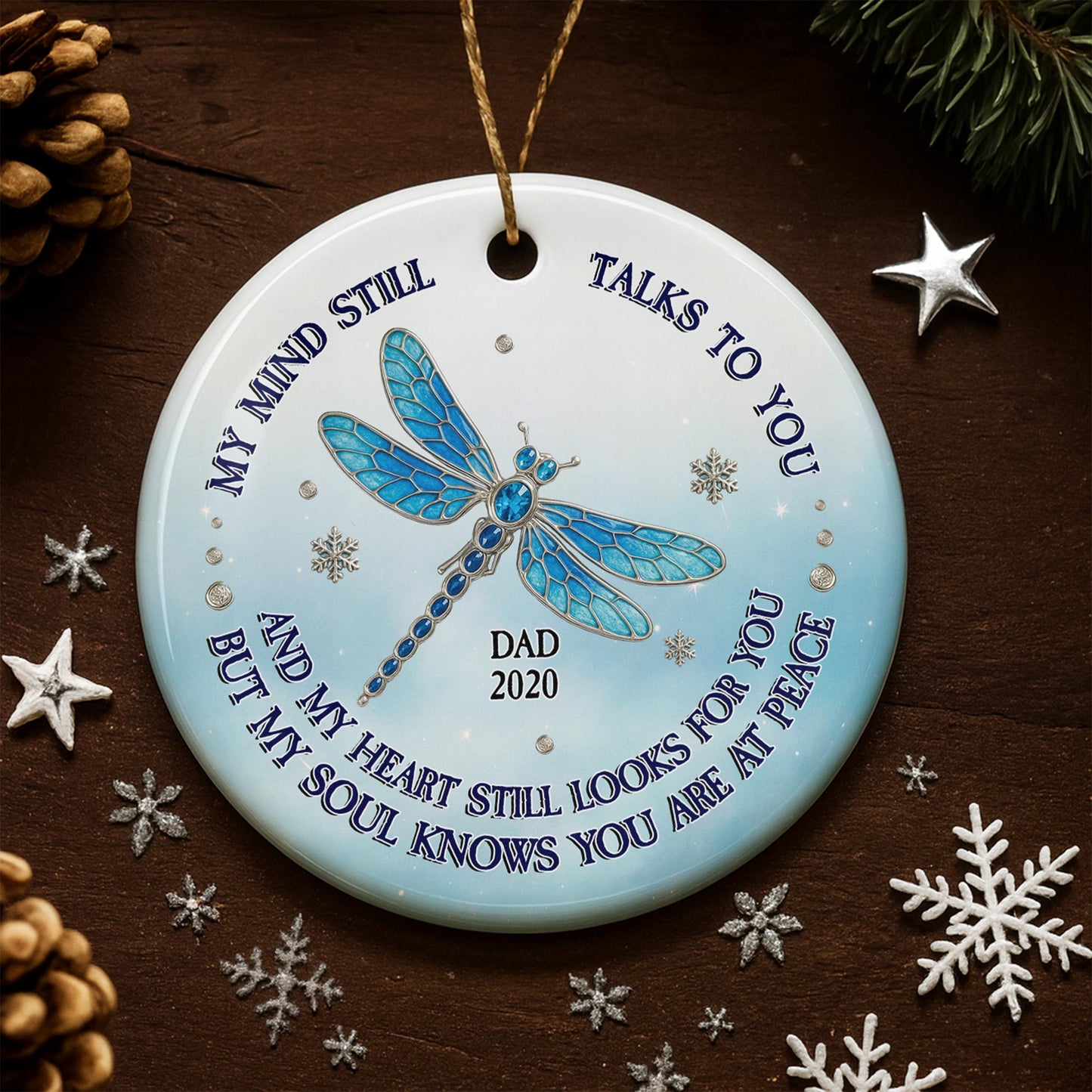 My Mind Still Talks To You, Dragonfly Snowflake Ornament