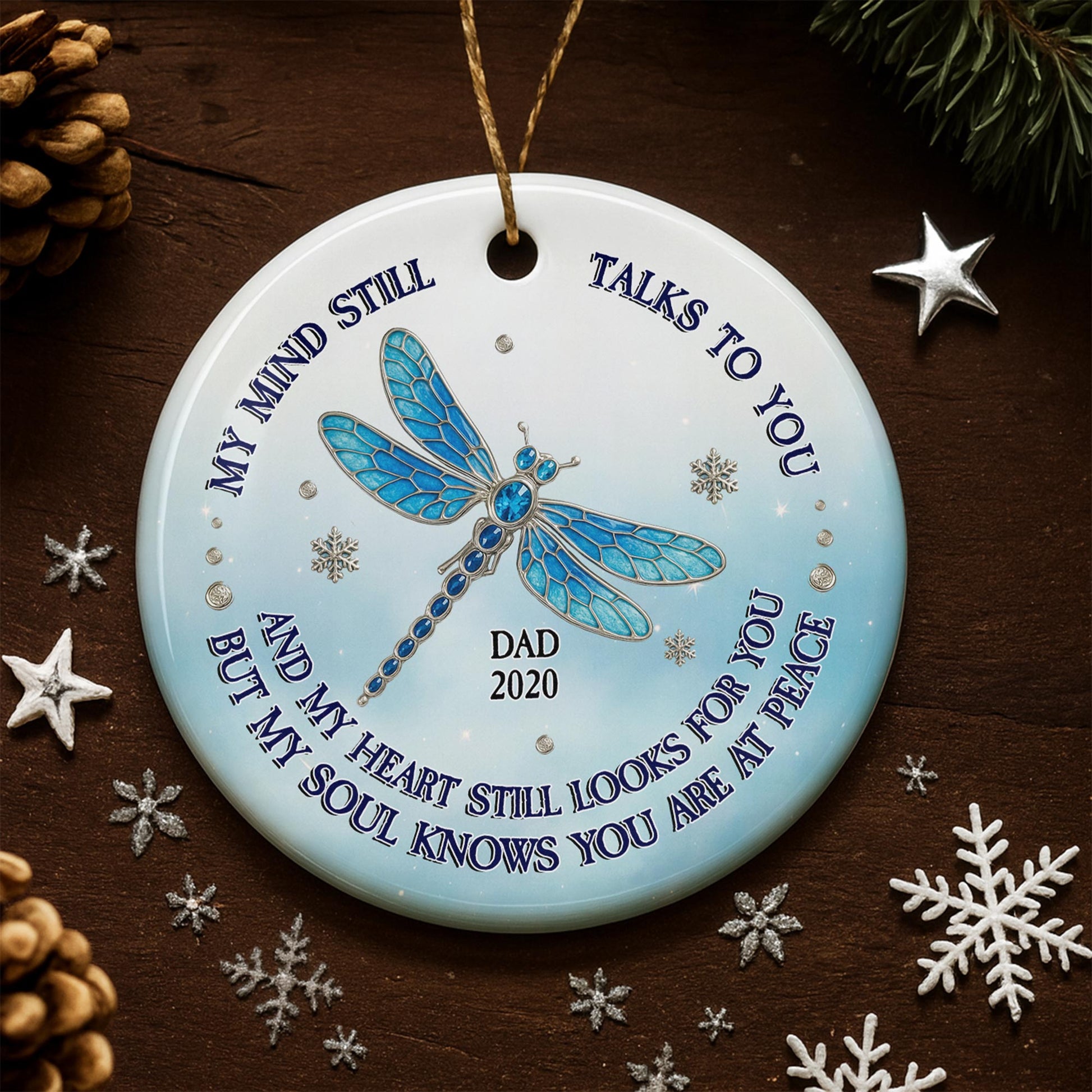 My Mind Still Talks To You, Dragonfly Snowflake Ornament