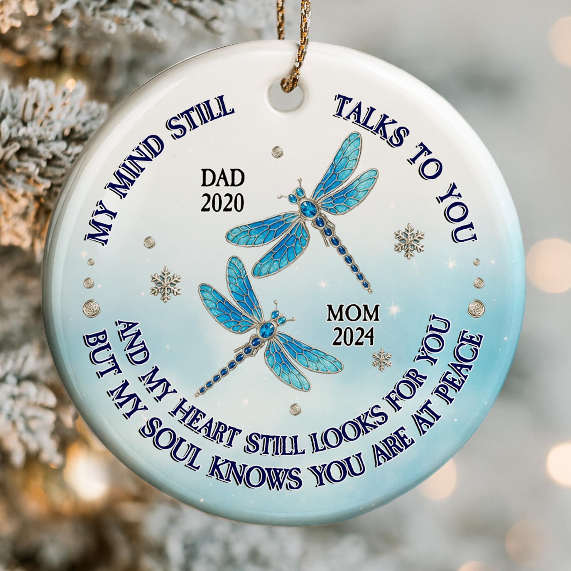 My Mind Still Talks To You, Dragonfly Snowflake Ornament