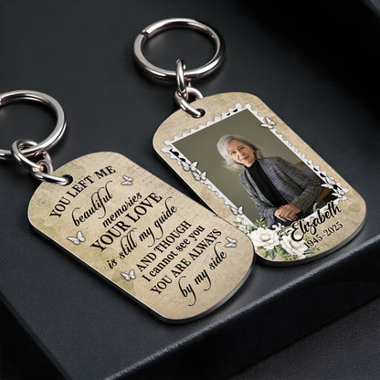 You Left Me Beautiful Memories, Flowers and Butterflies Keychain