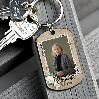 You Left Me Beautiful Memories, Flowers and Butterflies Keychain