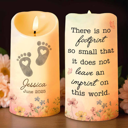 No Footprint So Small, Footprints And Flowers Candle