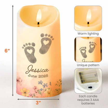 No Footprint So Small, Footprints And Flowers Candle