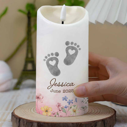 No Footprint So Small, Footprints And Flowers Candle