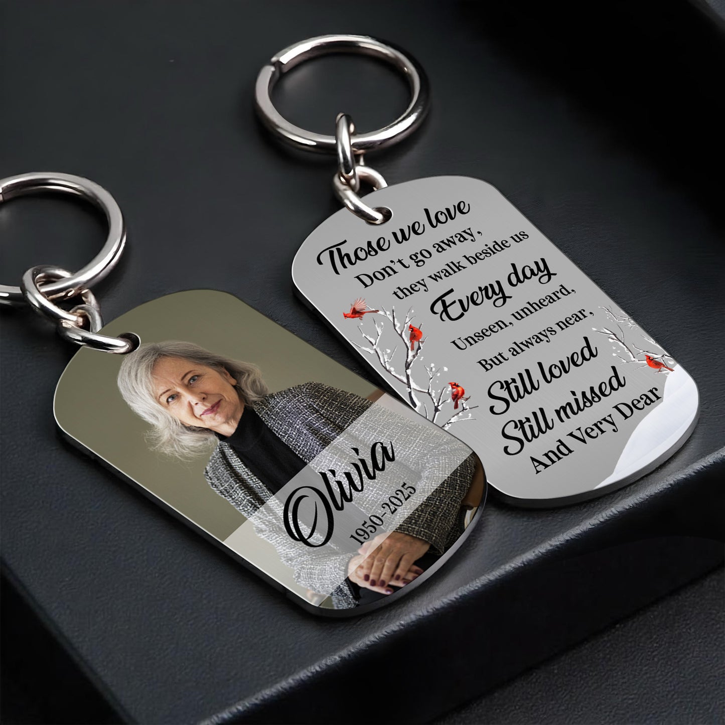 Those We Love Don't Go Away, Cardinal Birds Beside Branches